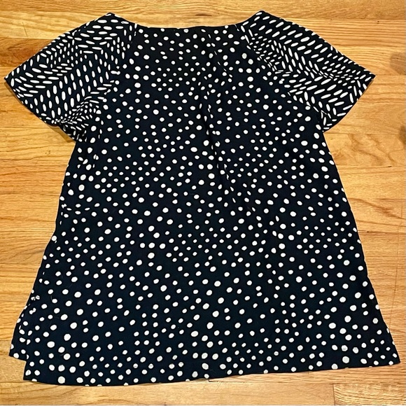 Loft blue polka dot top xs - Picture 2 of 3
